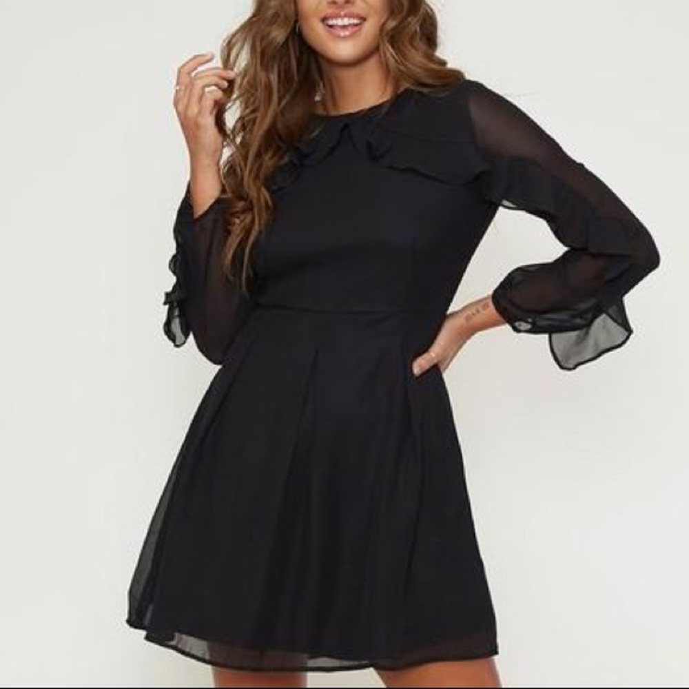 SALE - 🖤Black Woven Ruffle Dress🖤 - Picture 5 of 7